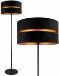 Stojąca lampa podłogowa z welurowym abażurem 40cm