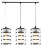 Stylowa chromowana lampa sufitowa ze szklanym kloszem tuba 3xE27