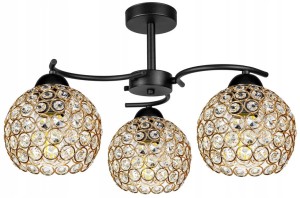 SZKLANA LAMPA WISZĄCA SUFITOWA KULA 3xE27  
