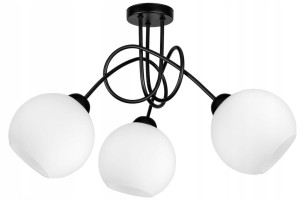 SZKLANA LAMPA WISZĄCA SUFITOWA KULA 3xE27 