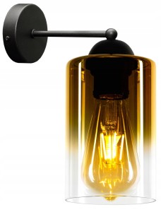 Nowoczesny kinkiet ścienny ze szklanym kloszem tuba 1xE27