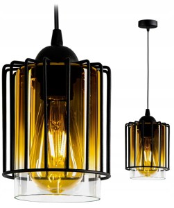 Szklana lampa sufitowa z kloszem tuba 1xE27 