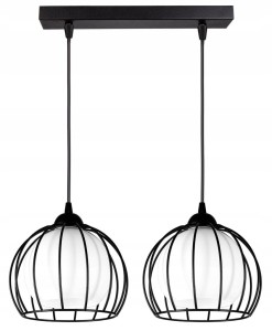 Szklana lampa sufitowa kula 2xE27