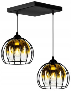 Szklana lampa sufitowa kula 2xE27