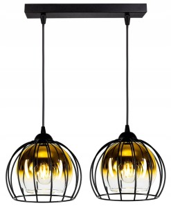 Szklana lampa sufitowa kula 2xE27