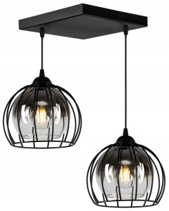 Szklana lampa sufitowa kula 2xE27 