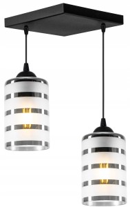 Szklana lampa sufitowa z kloszem tuba 2xE27