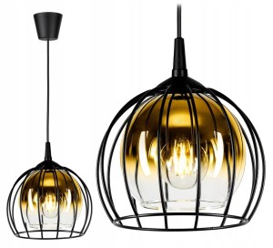 Szklana lampa sufitowa kula 1xE27