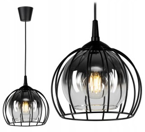 Szklana lampa sufitowa kula 1xE27 