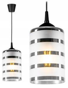 Szklana lampa sufitowa ze szklanym kloszem tuba 1xE27