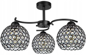 SZKLANA LAMPA WISZĄCA SUFITOWA KULA 3xE27 