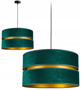 Lampa wisząca z welurowym abażurem 1xE27