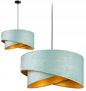 Lampa wisząca z welurowym abażurem 1xE27