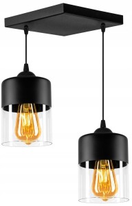 Szklana lampa sufitowa 2xE27