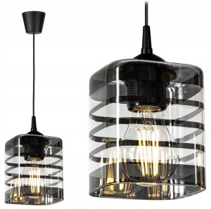 Szklana lampa sufitowa kula 1xE27