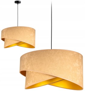 Lampa wisząca z welurowym abażurem 1xE27