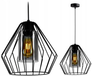 Nowoczesna lampa wisząca ze szklanym kloszem 1xE27