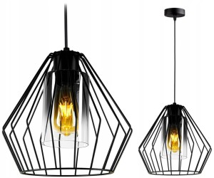 Nowoczesna lampa wisząca ze szklanym kloszem 1xE27
