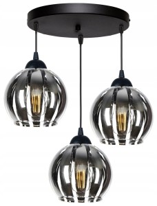 Modna lampa sufitowa szklana kula 3xE27