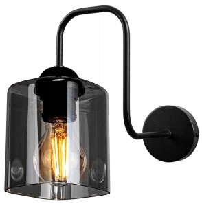 Nowoczesny kinkiet ścienny ze szklanym kloszem 1xE27