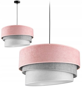 Lampa wisząca z miłym w dotyku abażurem z tkanego materiału 1xE27