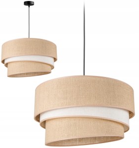 Lampa wisząca z jutowym abażurem z tkanego materiału BOHO 1xE27