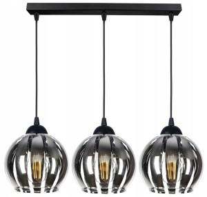 Szklana lampa wisząca KULA 3xE27