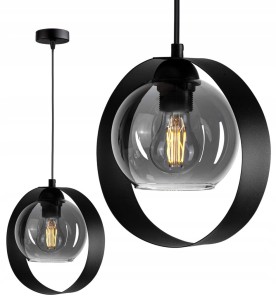 Szklana lampa wisząca RING KULA 1xE27