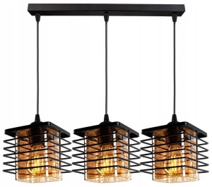 Szklana lampa wisząca LOFT 3xE27