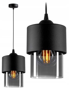 Szklana lampa wisząca LOFT 1xE27