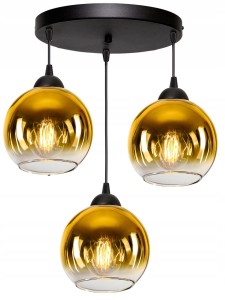 Modna lampa sufitowa szklana kula 3xE27