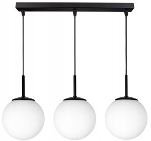 Szklana lampa wisząca KULE 3xE27 