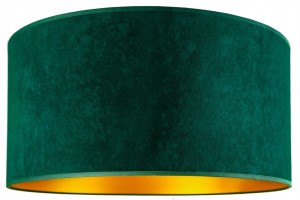 ZIelony welurowy abażur 45cm ze złotym środkiem