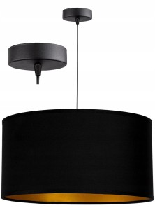 Lampa sufitowa z czarno-złotym abażurem 45cm