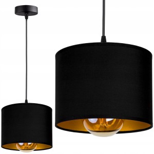 Lampa sufitowa z czarno-złotym abażurem 20cm