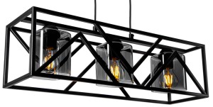 Lampa sufitowa żyrandol klatka CAGE Szkło 3xE27