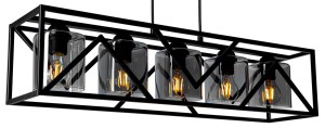 Lampa sufitowa żyrandol klatka CAGE Szkło 5xE27