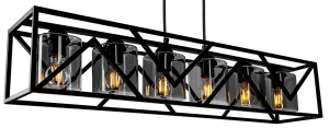 Lampa sufitowa żyrandol klatka CAGE Szkło 6xE27