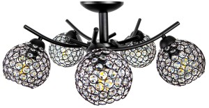 Lampa sufitowa kule kryształki 5xE27