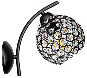 Nowoczesna lampa ścienna kinkiet kula kryształek