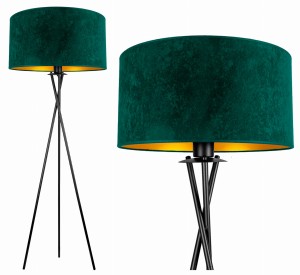 Lampa podłogowa z welurowym abażurem 45cm