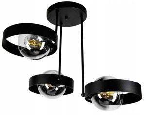 Metalowa lampa sufitowa w stylu loft ze szklanymi kloszami 3xE27 
