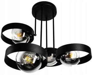 Metalowa lampa sufitowa w stylu loft ze szklanymi kloszami 4xE27 