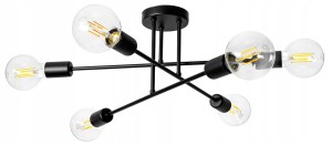 Stylowa metalowa lampa sufitowa w stylu loft 6xE27