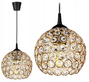 SZKLANA LAMPA WISZĄCA SUFITOWA KULA 1xE27