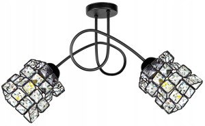 Lampa wisząca z kloszami z kryształkami 2xE27