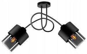 Lampa wisząca loft ze szklanymi kloszami 2xE27
