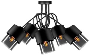 Lampa wisząca ze szklanymi kloszami 5xE27