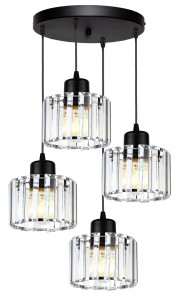 Lampa sufitowa z kryształkami 4xE27