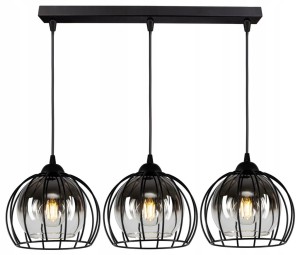  Szklana lampa sufitowa kula 3xE27
